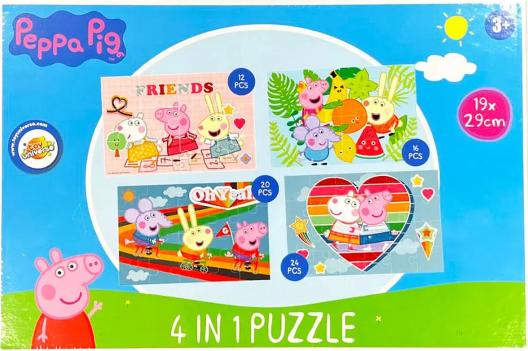 Peppa Pig Puzzel 4-in-1 - 4 Stuks - Multicolor
