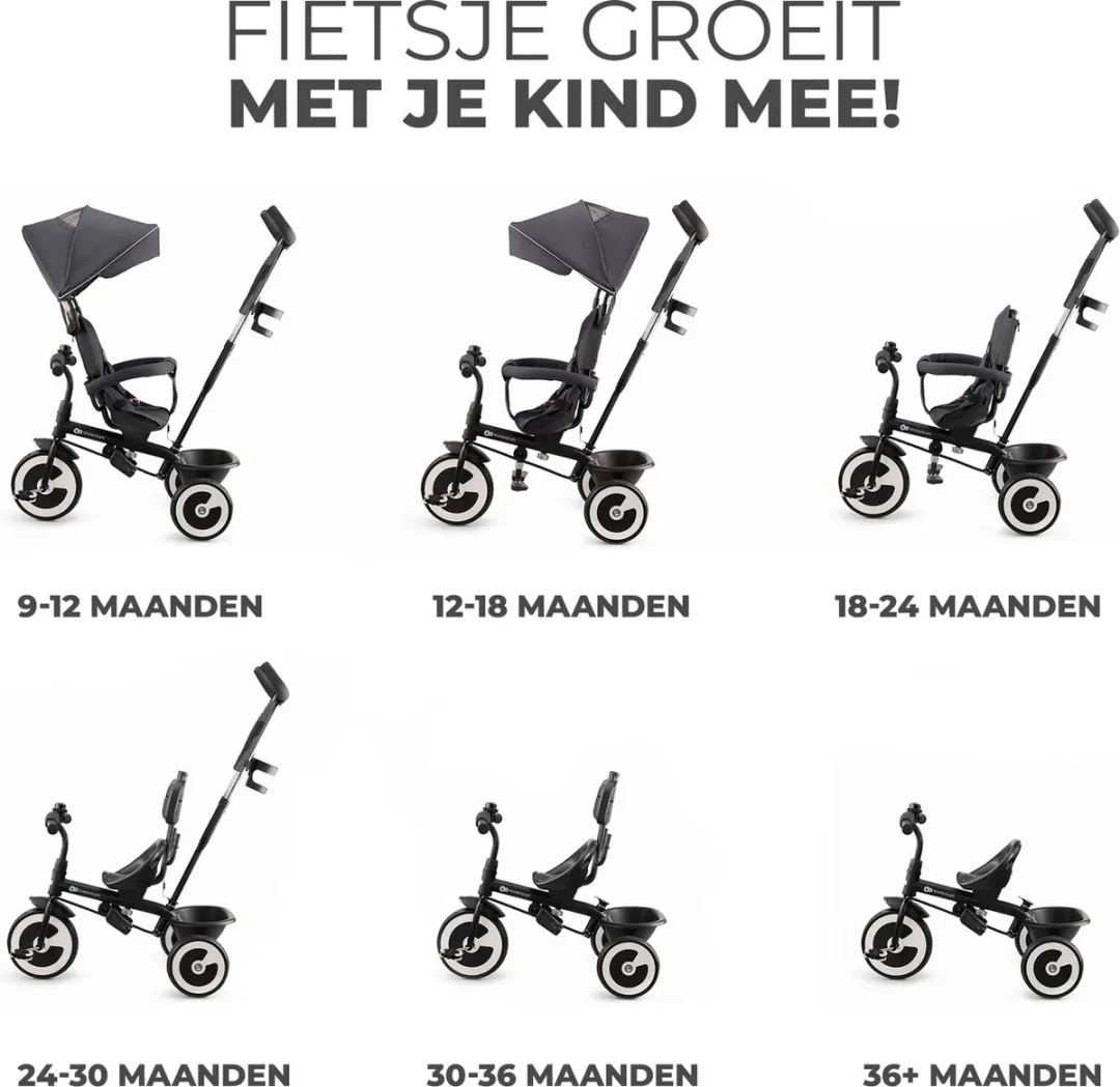KinderKraft Aston Driewieler - Grijs - afbeelding 6 van 6