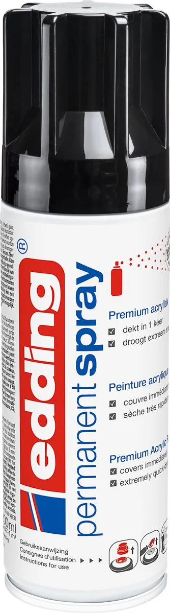 edding 5200 Spuitverf Diepzwart Glanzend 200ml