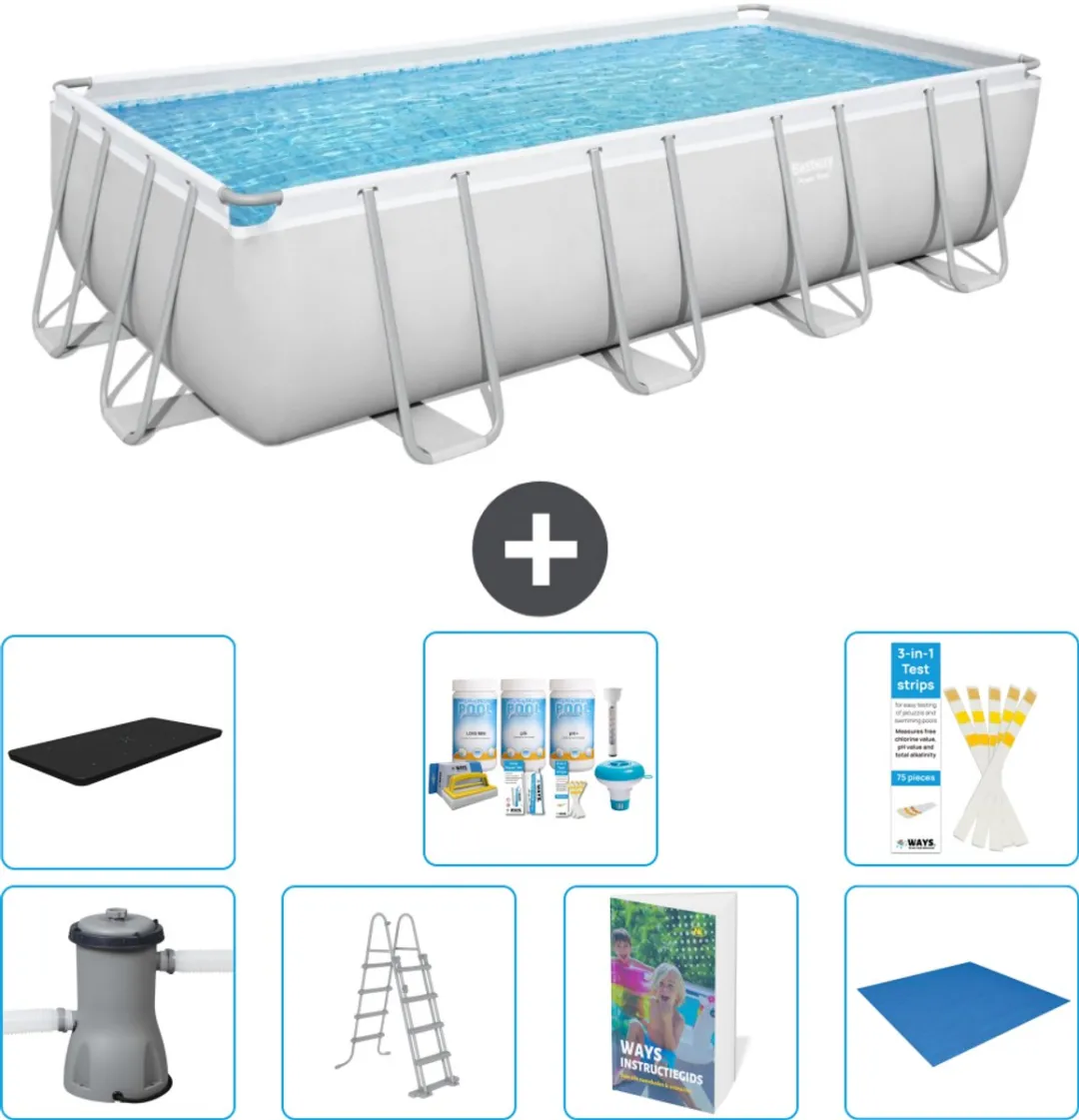 Bestway Power Steel Zwembad 488x244x122cm