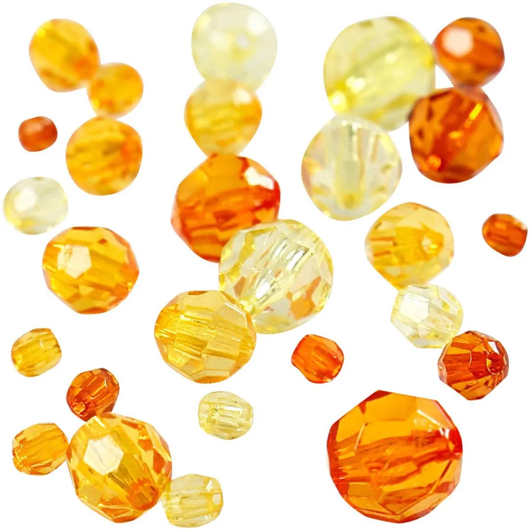 Creativ Company Plastic Facet Kralenmix Geel - 170 Stuks