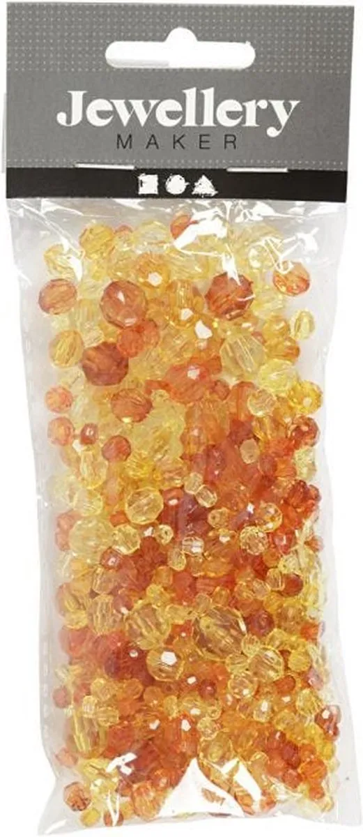 Creativ Company Plastic Facet Kralenmix Geel - 170 Stuks