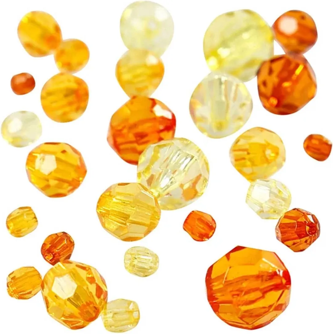 Creativ Company Plastic Facet Kralenmix Geel - 170 Stuks