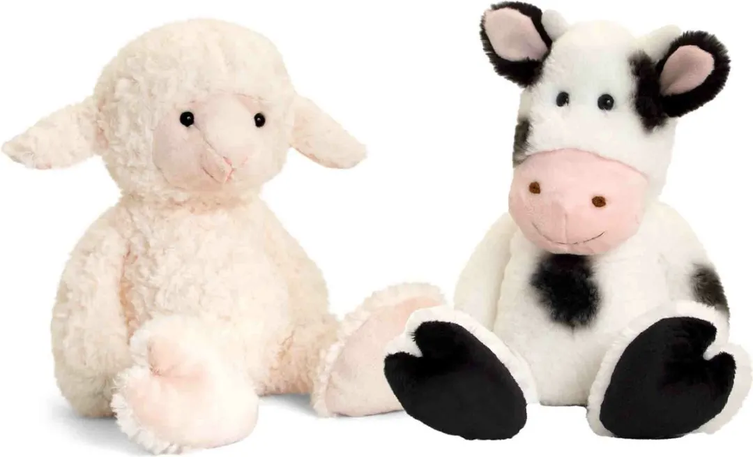 Keel Toys Koe & Lammetje Pluche Knuffels 25cm