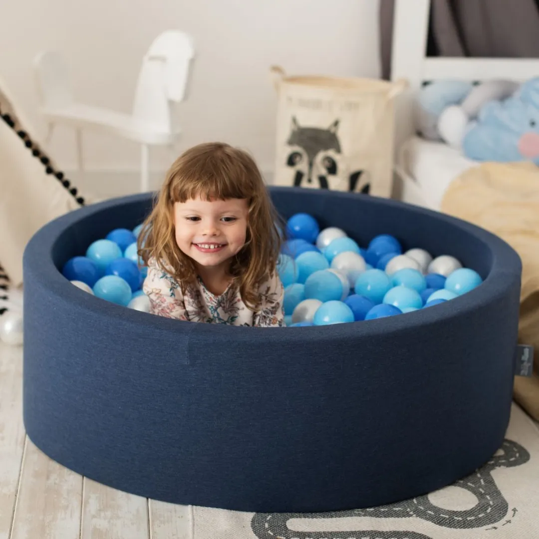 KiddyMoon Ballenbak 90x30cm - 300 Ballen ∅7cm - Lichtgrijs
