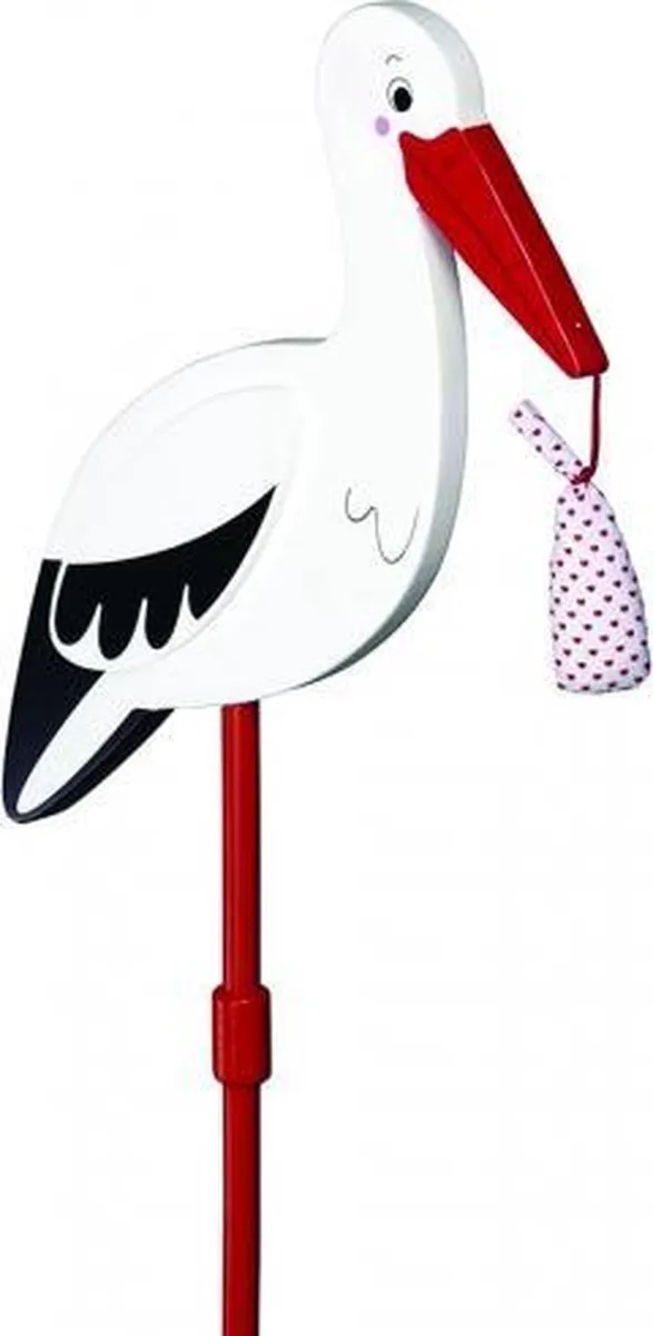 Goki Houten Ooievaar Meisje Geboren 77cm
