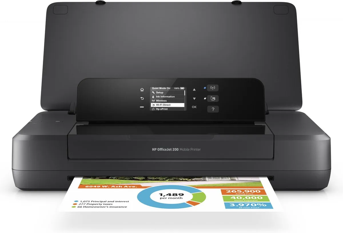 HP Officejet 200 CZ993A Draagbare Printer - 50 Vel - Zwart