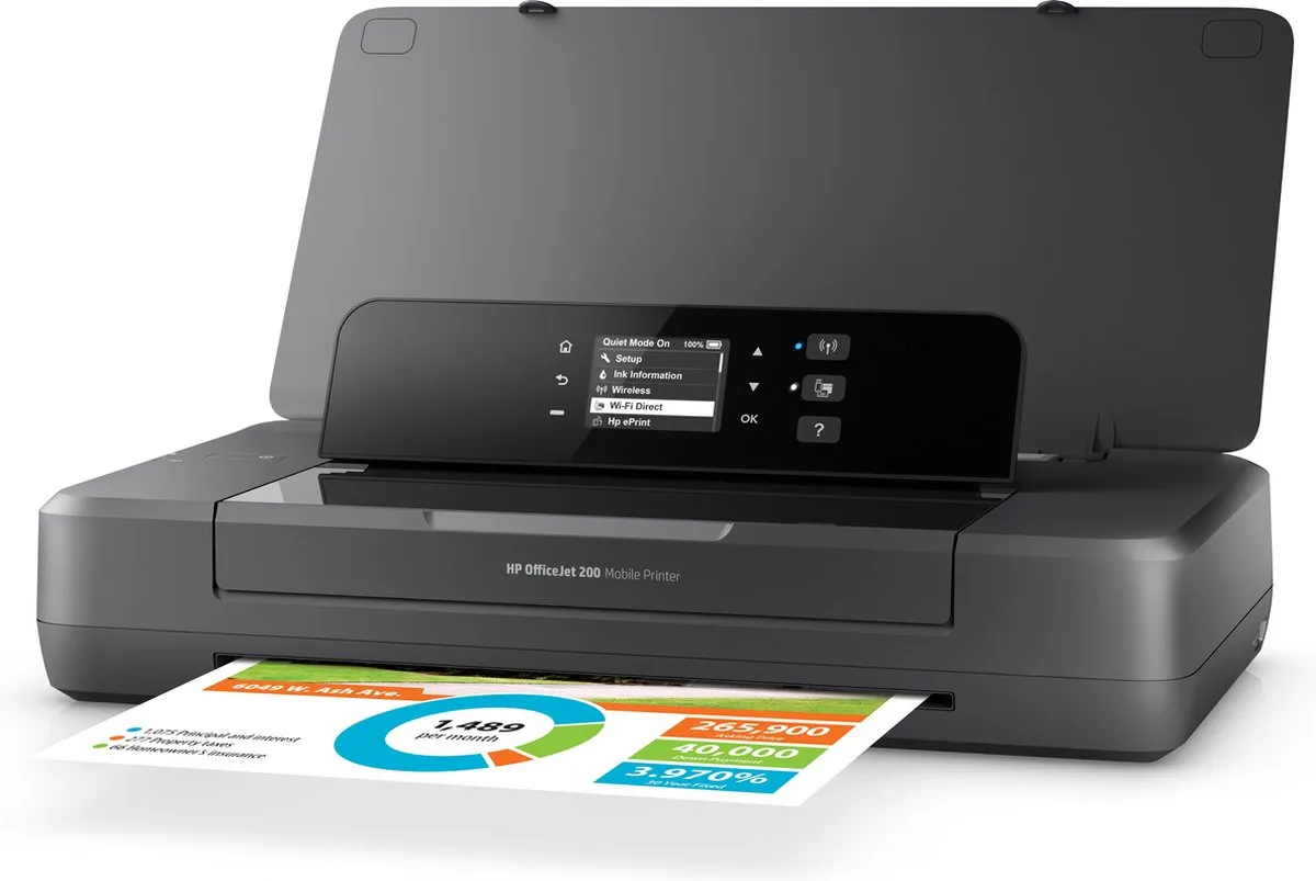 HP Officejet 200 CZ993A Draagbare Printer - 50 Vel - Zwart