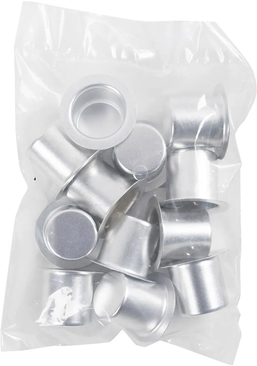 Creativ Company Metalen Kaarsenhouders 23mm - 12 Stuks - Zilver