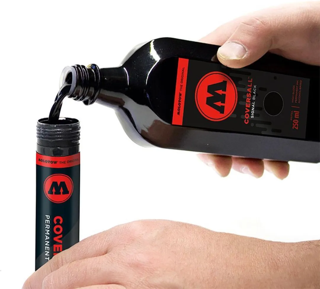 Molotow Coversall Zwarte Cocktail Buff Resist Inkt 250ml