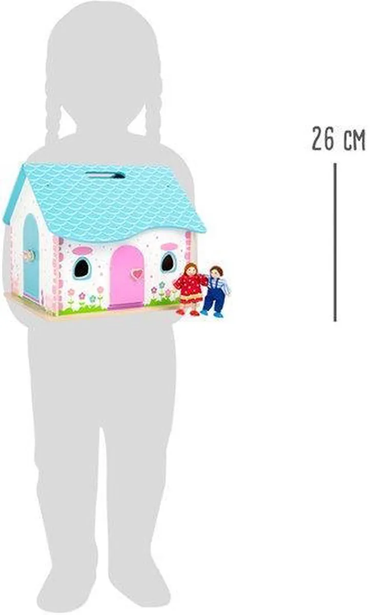 Small foot Vouwbaar Poppenhuis - 12 Meubels, 2 Poppen - Wit