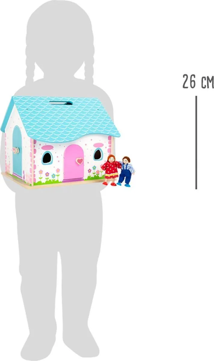 Small foot Vouwbaar Poppenhuis - 12 Meubels, 2 Poppen - Wit