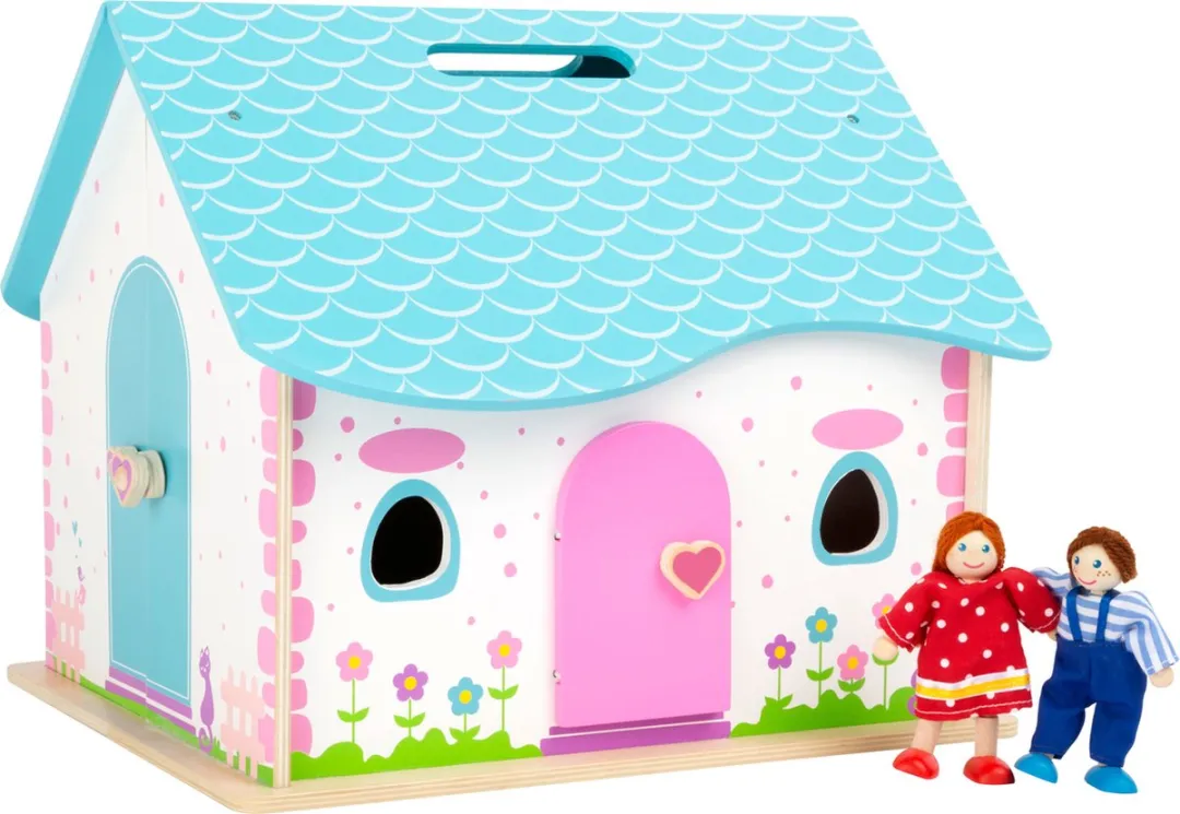 Small foot Vouwbaar Poppenhuis - 12 Meubels, 2 Poppen - Wit