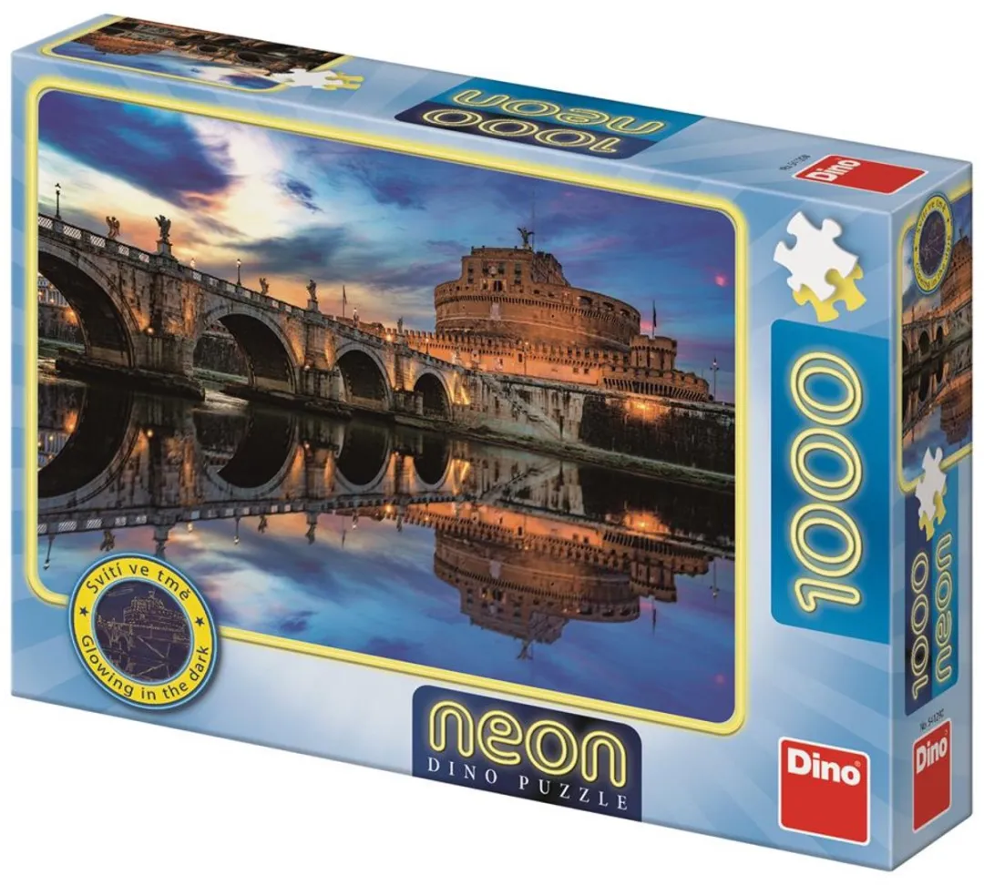Dino Toys Angel Castle Neon Glow-in-the-Dark Puzzle 1000 Stuks - Multicolor