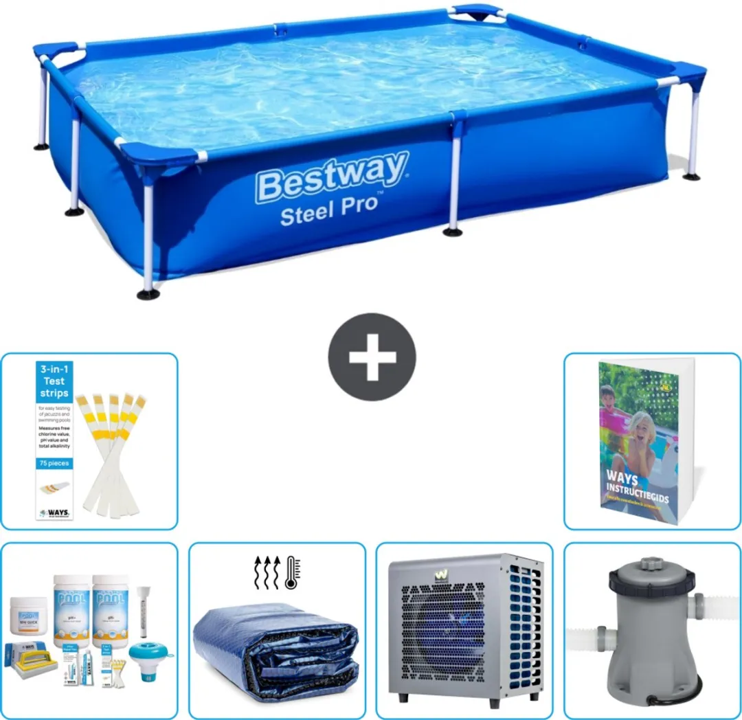 Bestway Steel Pro Zwembad 221x150x43cm Blauw