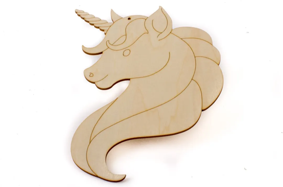 Creativ Company Unicorn Houtverfset - 5 Stuks - Multicolor