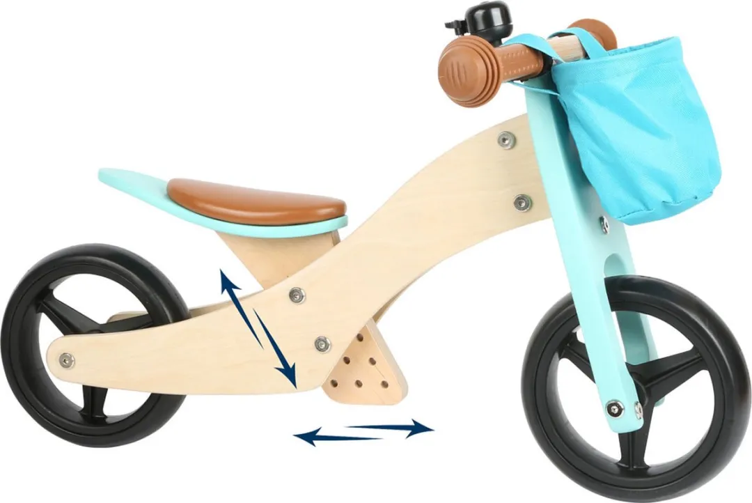 Small Foot Houten Driewieler & Loopfiets 2in1 - Turquoise