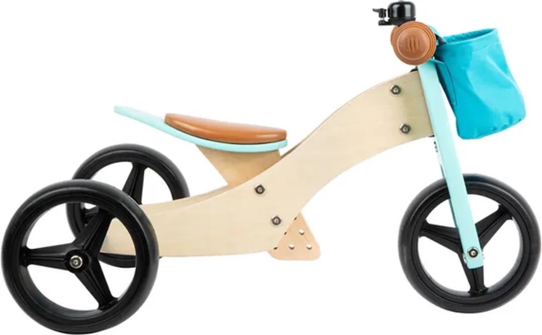 Small Foot Houten Driewieler & Loopfiets 2in1 - Turquoise