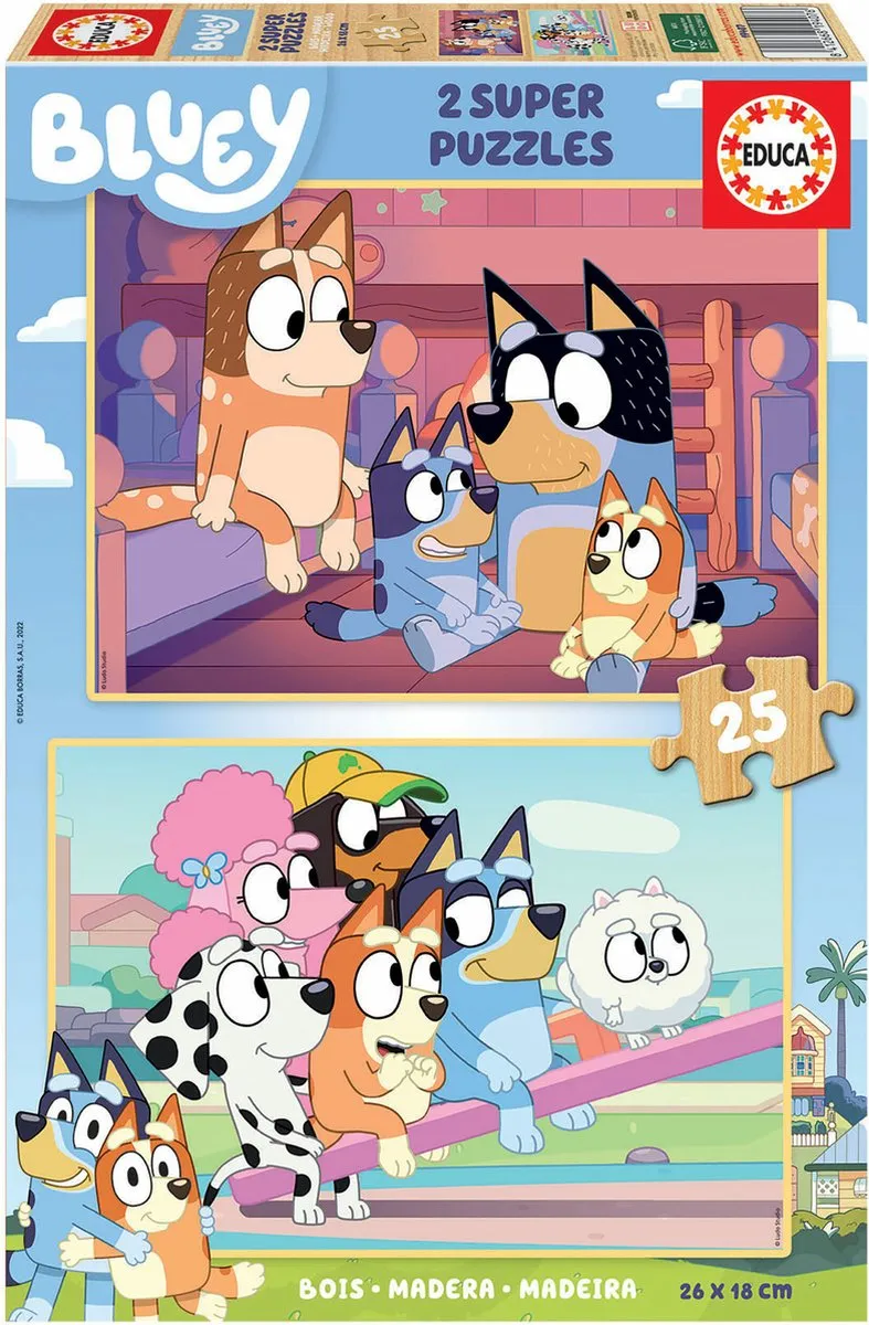 Educa Bluey Houten Puzzel 25 Stuks ED19407