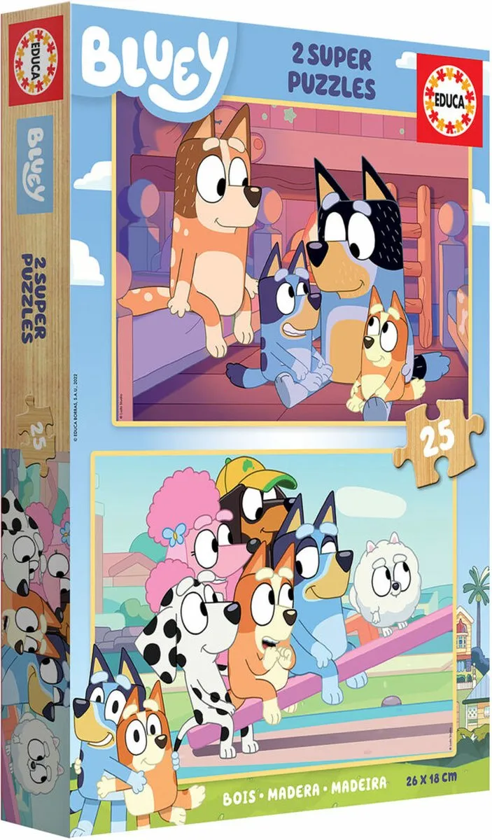 Educa Bluey Houten Puzzel 25 Stuks ED19407 - Multicolor