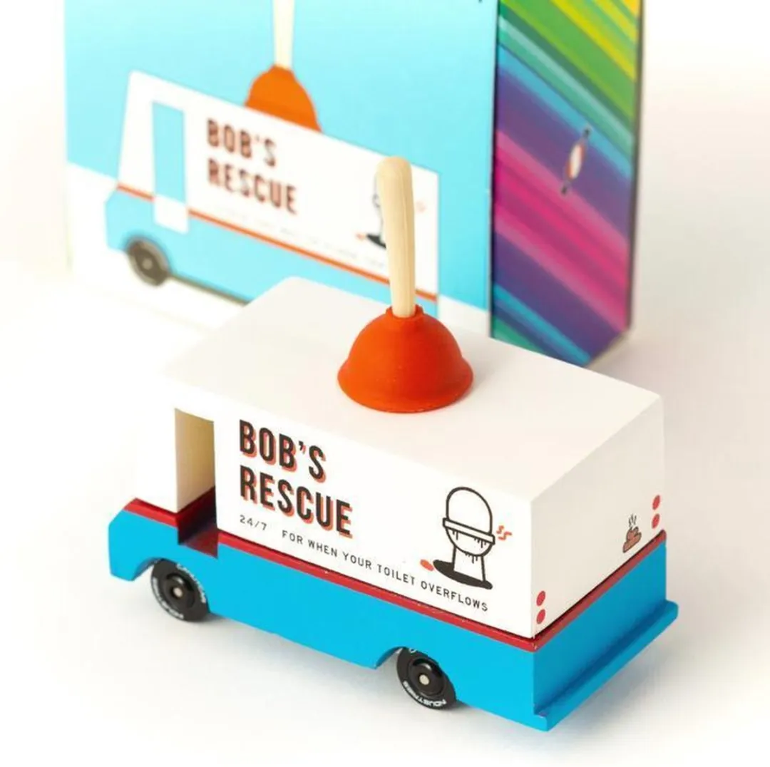 Candylab Candycar Vans Bob's Plumbing Van U646 - Houten Diecast - 3+
