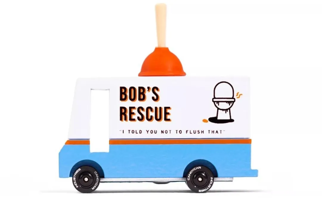 Candylab Candycar Vans Bob's Plumbing Van U646 - Houten Diecast - 3+