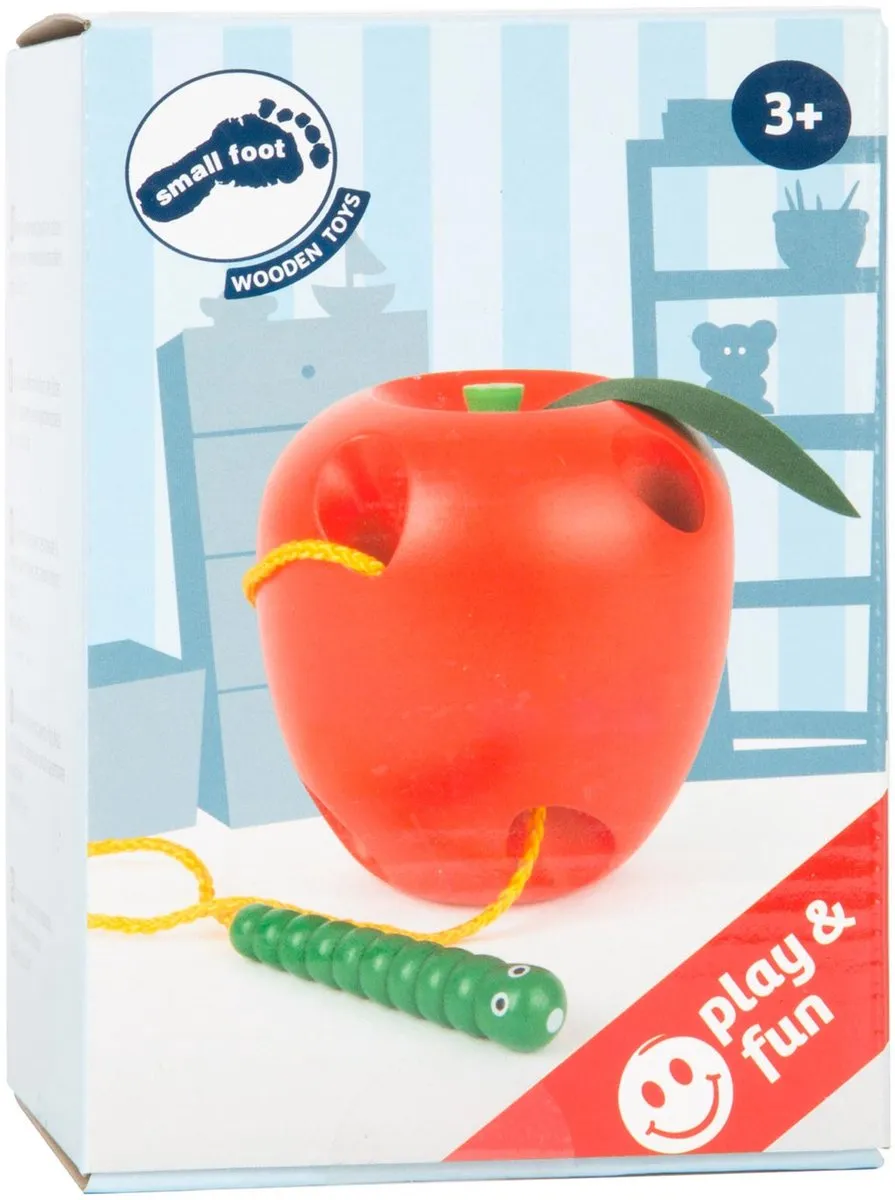Small Foot Houten Rijg Appel - Multicolor