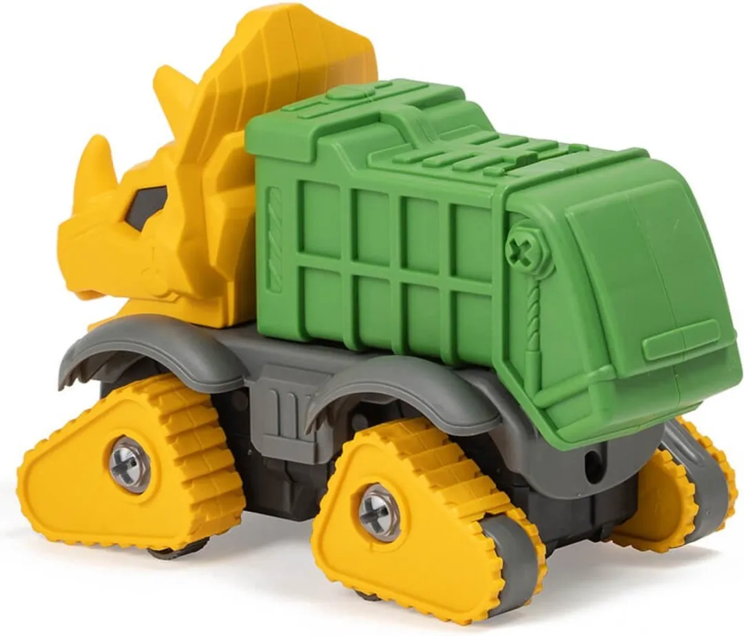 Eurekakids Dino Bouwpakket Dumptruck Geel - 8 Stuks - 1 Figuur - afbeelding 4 van 6