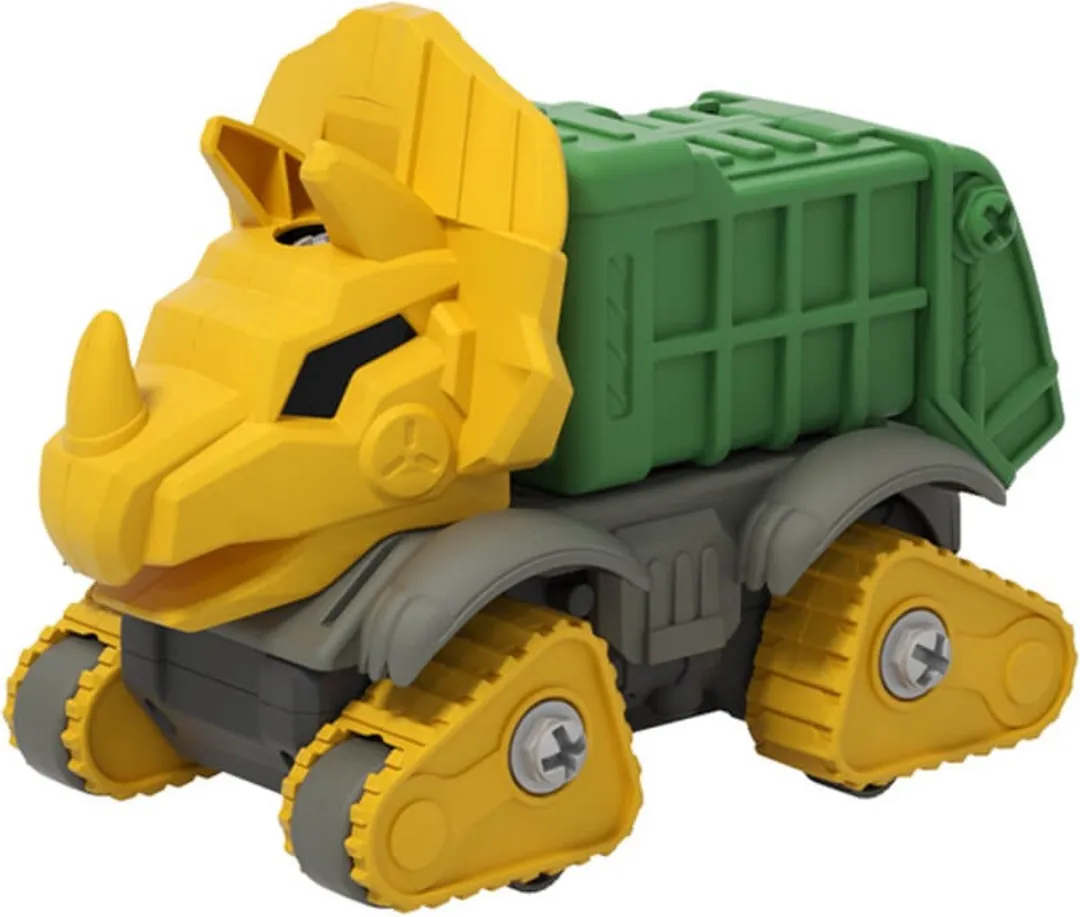 Eurekakids Dino Bouwpakket Dumptruck Geel - 8 Stuks - 1 Figuur - afbeelding 5 van 6