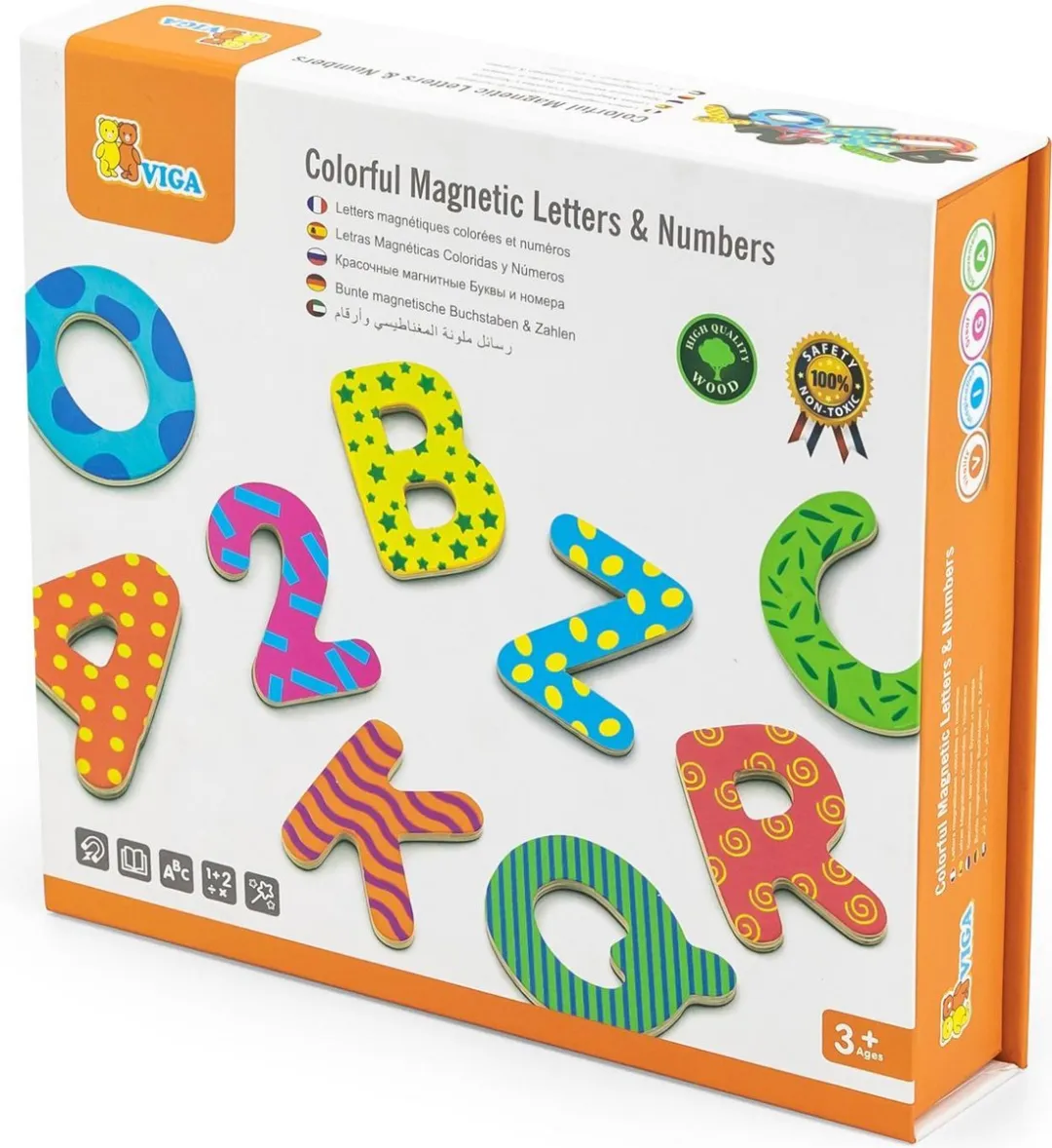 Viga Toys Magnetische Letters & Nummers 77 Stuks - Multicolor
