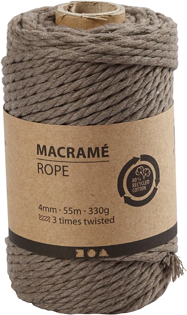 Creativ Company Macramékoord 4mm - 55m Lichtbruin