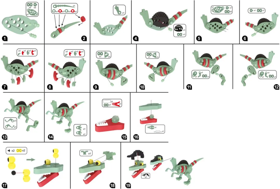 Eddy Toys 3D Dino Puzzel 64-delig - Groen