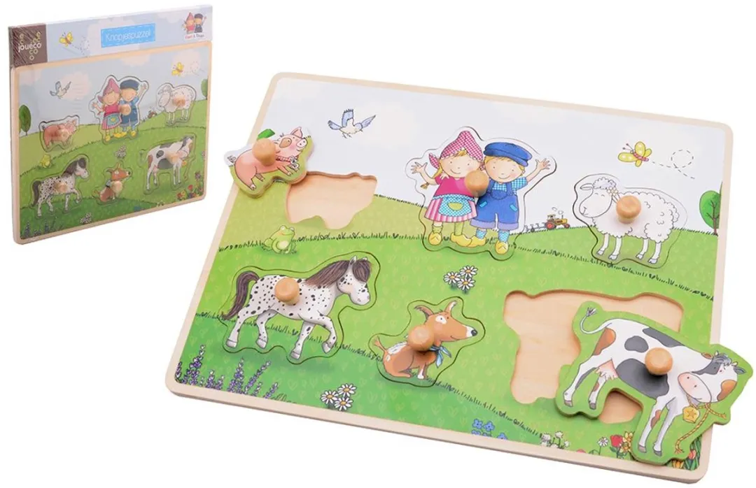 Johntoy JT80170 Houten Puzzel Fien en Teun