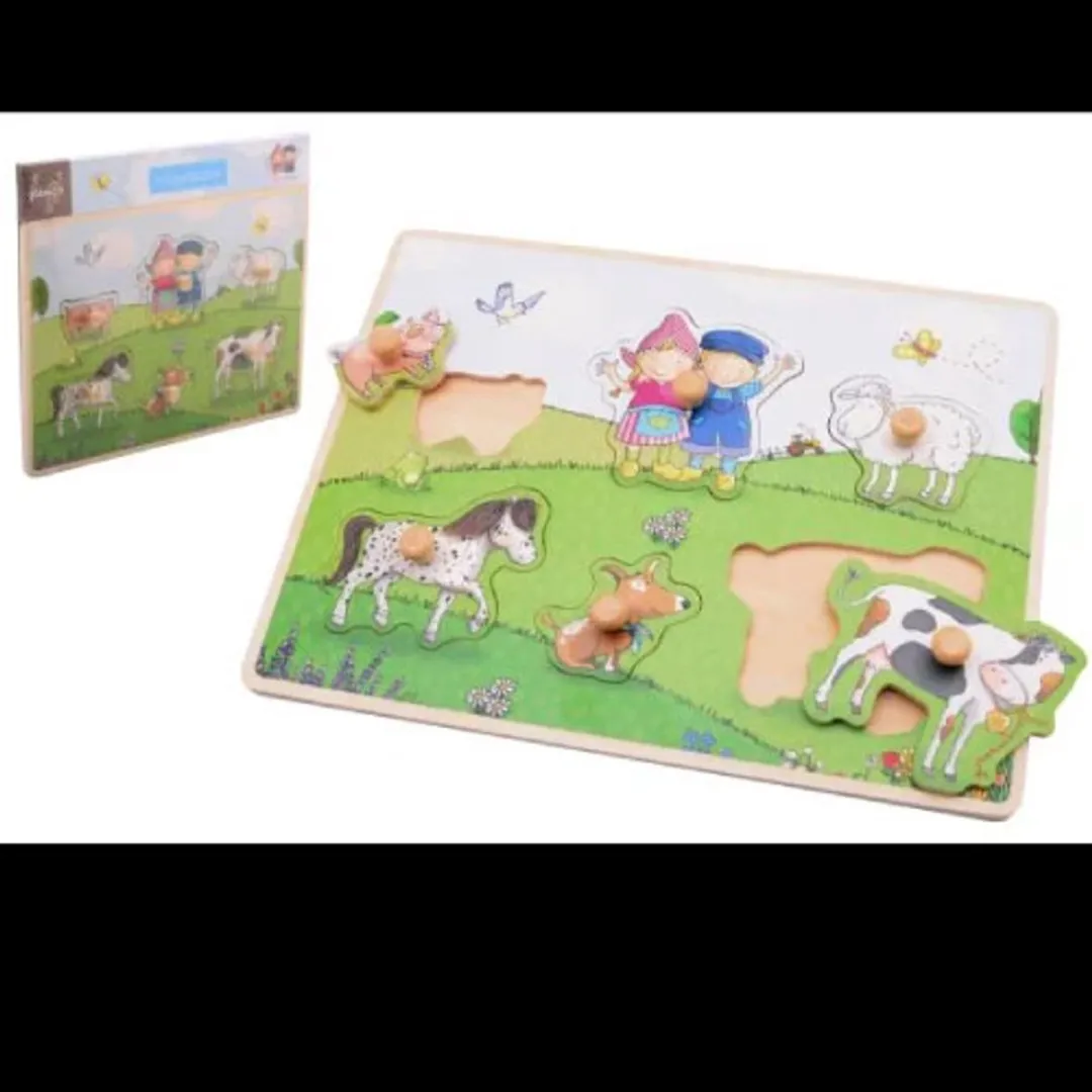 Johntoy JT80170 Houten Puzzel Fien en Teun - Motoriek - Multicolor