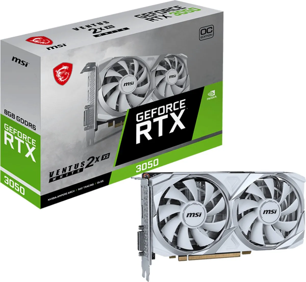 MSI GeForce RTX 3050 VENTUS 2X XS WHITE 8G OC Videokaart