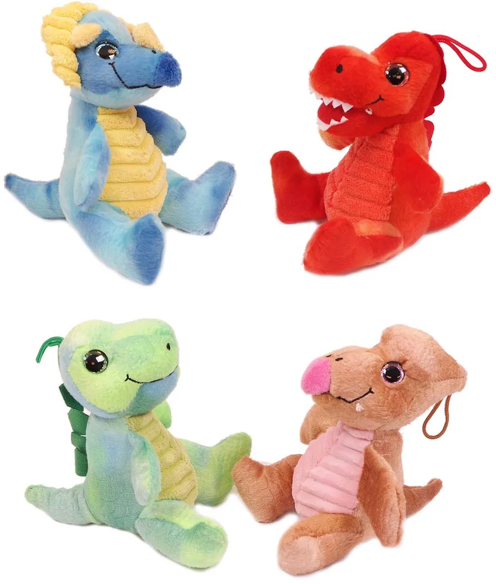 PIA Soft Toys Dinosaurus Knuffels 4 Stuks