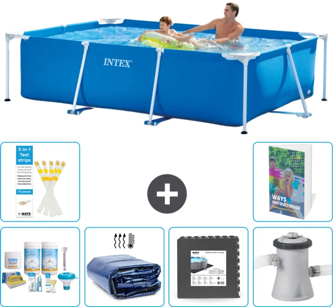 Intex Rechthoekig Frame Zwembad 260x160cm - Blauw - 2282L - afbeelding 2 van 6
