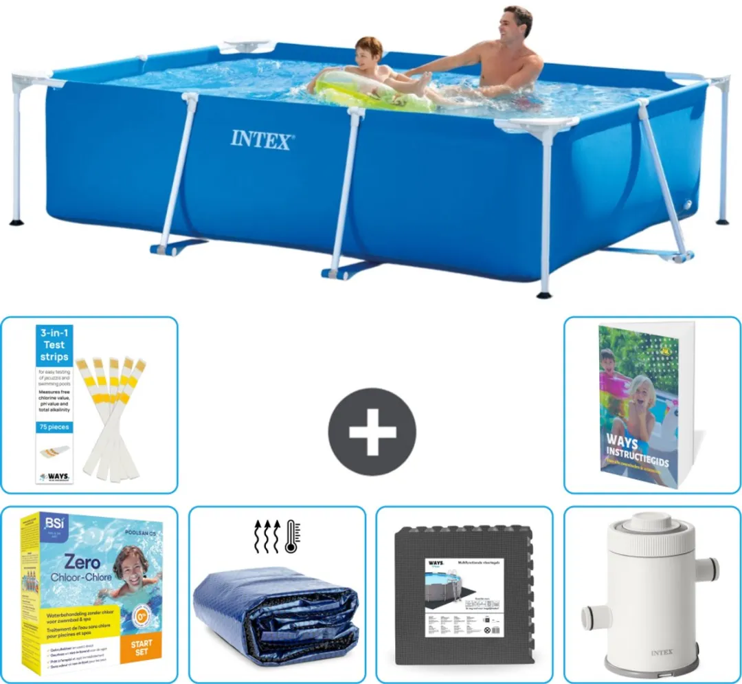 Intex Rechthoekig Frame Zwembad 260x160cm - Blauw - 2282L - afbeelding 3 van 6