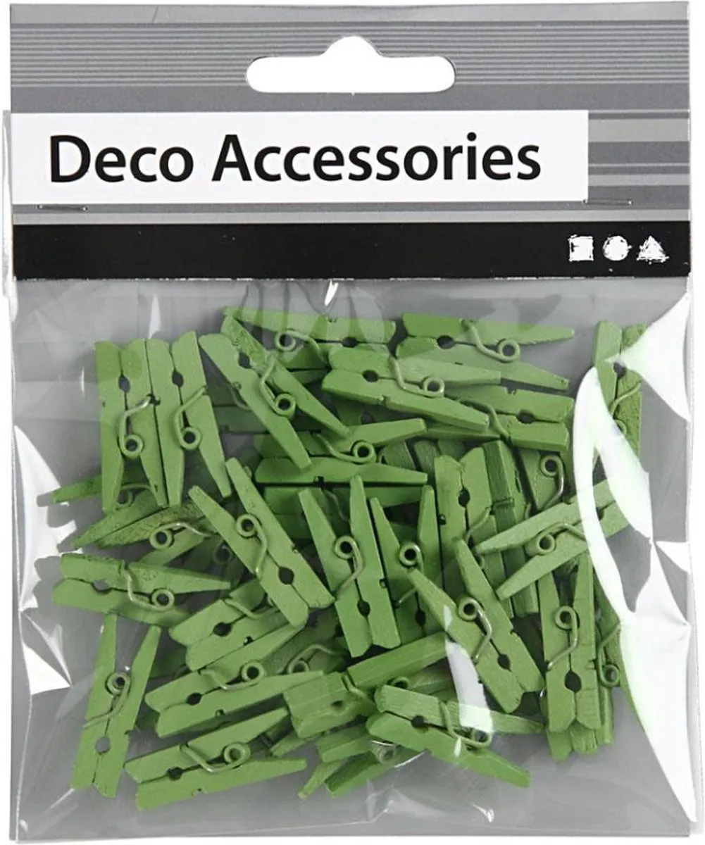 Creativ Company Mini Wasknijpers Groen - 36 Stuks