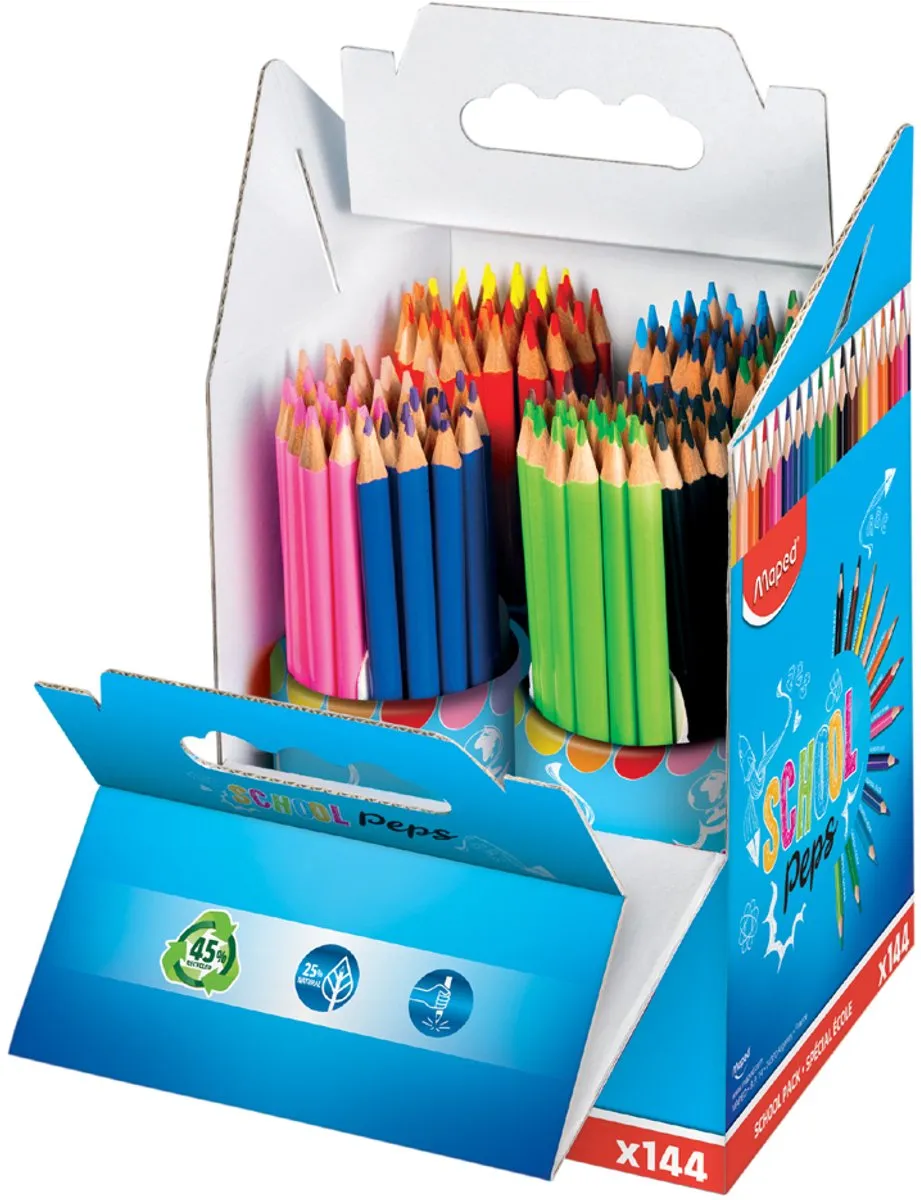 Maped School'Peps Kleurpotloden - 144 Stuks - 12 Kleuren - afbeelding 3 van 3