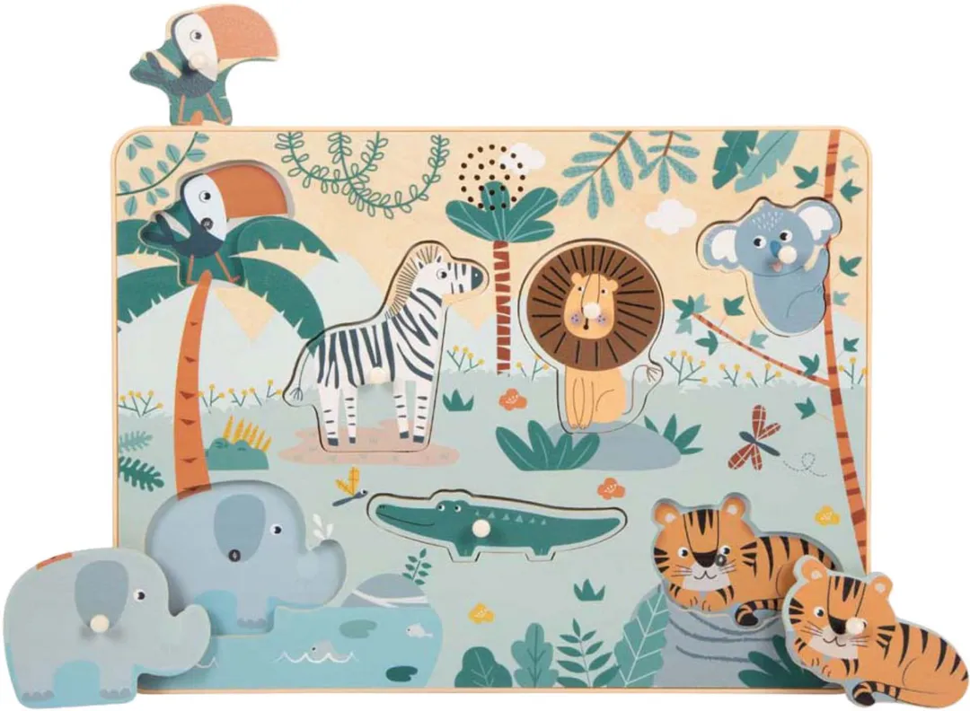 Small Foot Houten Dierengeluiden Puzzel Safari 1000 Stuks - Multi