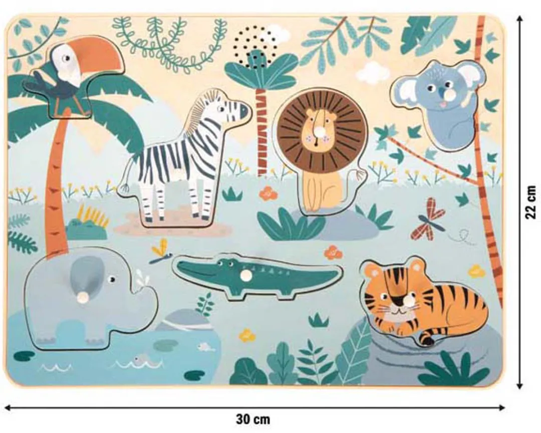 Small Foot Houten Dierengeluiden Puzzel Safari 1000 Stuks - Multi