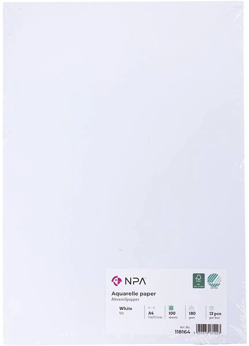 Creativ Company Aquarelpapier 180g Wit A4 - 100 Vel