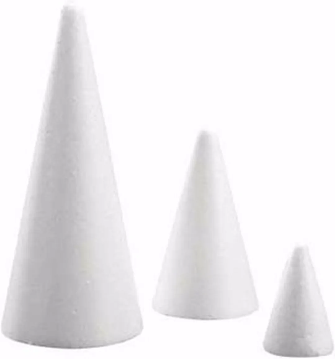 Rayher Piepschuim Kegels - 6 Stuks - Wit