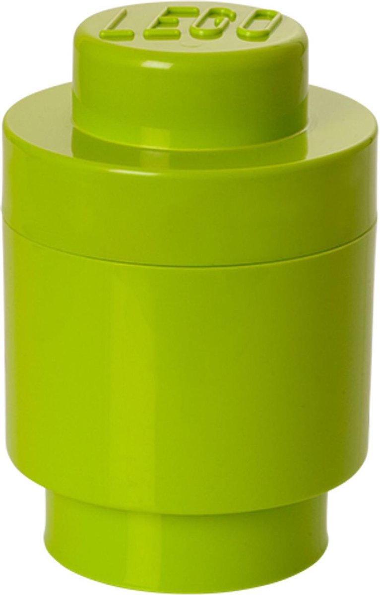 Lego Storage Brick - Rond - 12,5 cm x 12,5 cm x 18 cm - Lime Groen