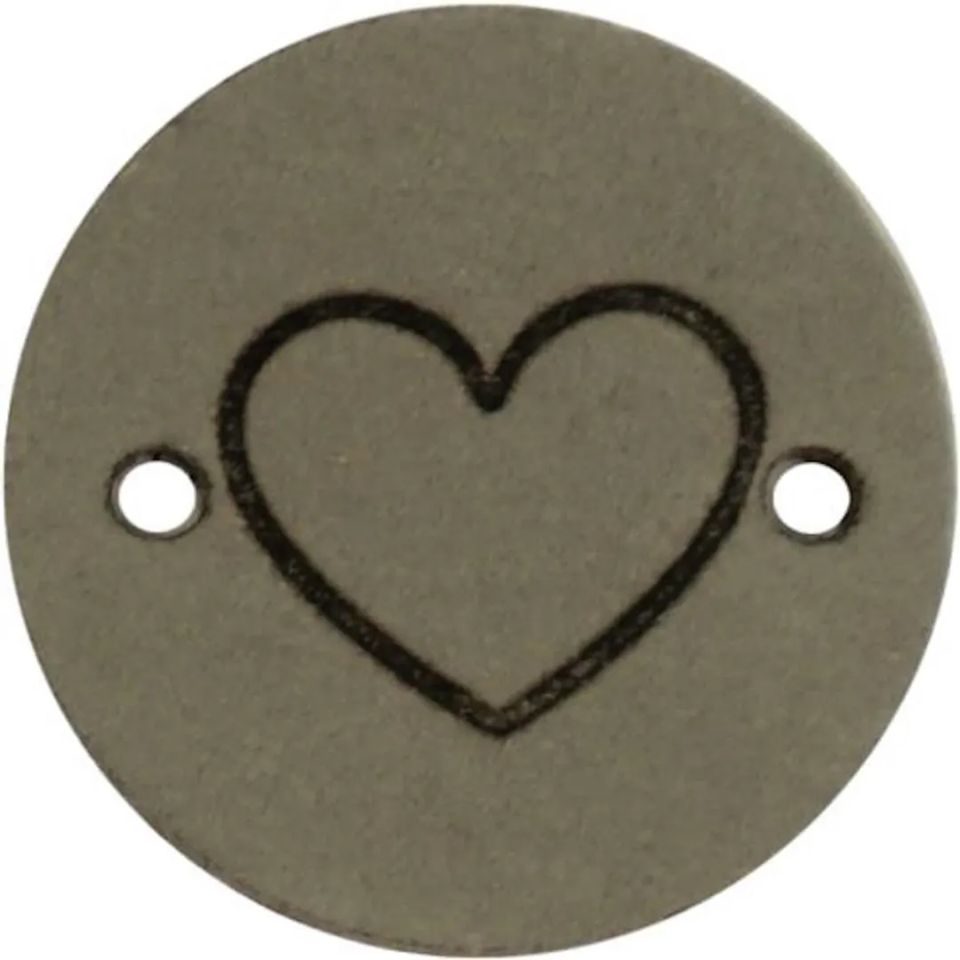 Durable Leren Label met Hartopdruk