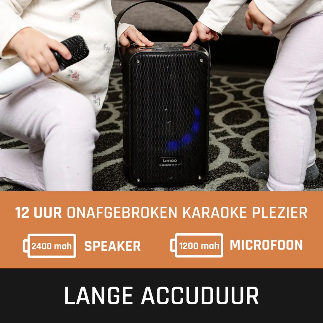 Lenco BTC-060BK Bluetooth Speaker 20W - Karaokeset met microfoon