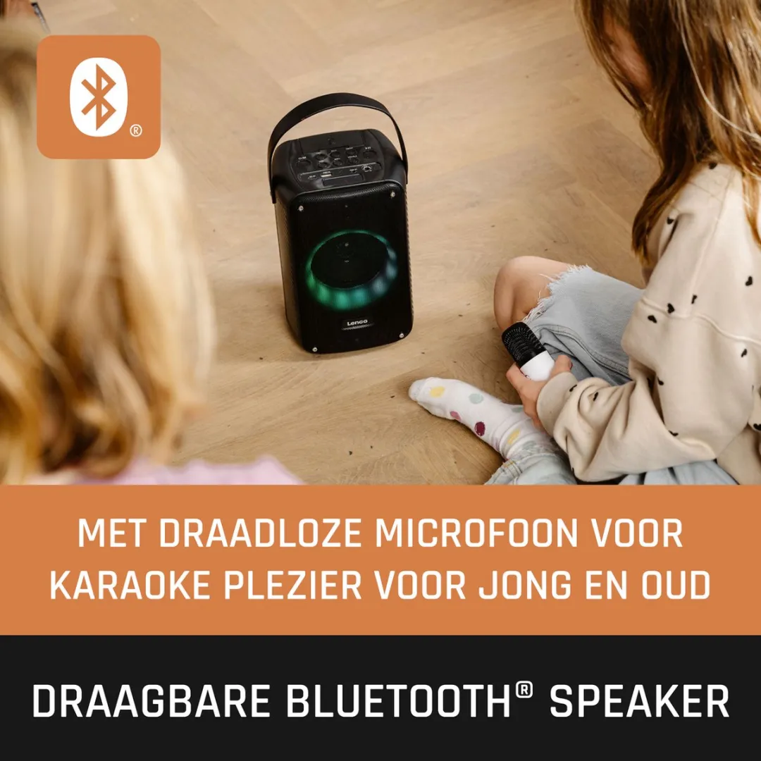 Lenco BTC-060BK Bluetooth Speaker 20W - Karaokeset met microfoon