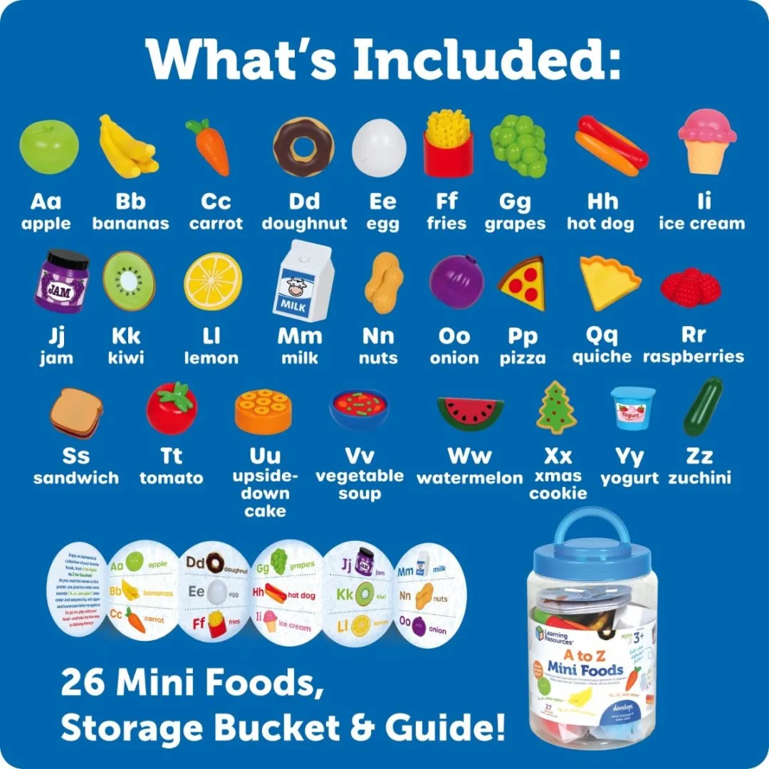 Learning Resources A to Z Mini Foods - Multicolor