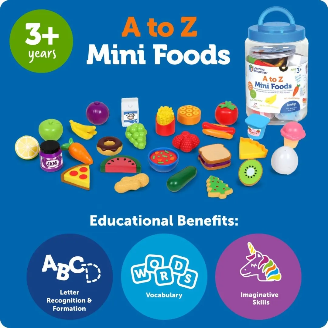 Learning Resources A to Z Mini Foods - Multicolor